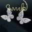 14K GOLD 3.02 CT NATURAL H DIAMOND & BUTTERFLY EARRINGS
