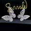 14K GOLD 3.02 CT NATURAL H DIAMOND & BUTTERFLY EARRINGS
