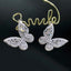 14K GOLD 3.02 CT NATURAL H DIAMOND & BUTTERFLY EARRINGS