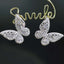 14K GOLD 3.02 CT NATURAL H DIAMOND & BUTTERFLY EARRINGS