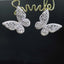 14K GOLD 3.02 CT NATURAL H DIAMOND & BUTTERFLY EARRINGS