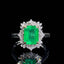 14K GOLD 2.60 CTW VIVID GREEN NATURAL EMERALD & DIAMOND RING