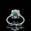 14K GOLD 2.60 CTW VIVID GREEN NATURAL EMERALD & DIAMOND RING