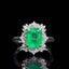 14K GOLD 2.60 CTW VIVID GREEN NATURAL EMERALD & DIAMOND RING
