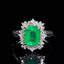 14K GOLD 2.60 CTW VIVID GREEN NATURAL EMERALD & DIAMOND RING
