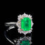 14K GOLD 2.60 CTW VIVID GREEN NATURAL EMERALD & DIAMOND RING