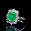 14K GOLD 2.60 CTW VIVID GREEN NATURAL EMERALD & DIAMOND RING