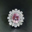 14K GOLD 4.8 CTW NATURAL MORGANITE & SAPPHIRE RING
