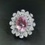 14K GOLD 4.8 CTW NATURAL MORGANITE & SAPPHIRE RING