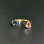 14K GOLD 0.79 CTW NATURAL SAPPHIRE & DIAMOND & TOI ET MOI RING