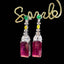 14K GOLD 10 CT NATURAL TOURMALINE & COLOURED GEMSTONE EARRINGS