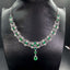 14K GOLD 7.06 CTW VIVID GREEN NATURAL EMERALD & DIAMOND NECKLACE