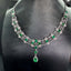 14K GOLD 7.06 CTW VIVID GREEN NATURAL EMERALD & DIAMOND NECKLACE