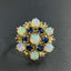 14K GOLD 2.22 CTW NATURAL OPAL & SAPPHIRE RING