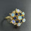14K GOLD 2.22 CTW NATURAL OPAL & SAPPHIRE RING
