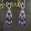 14K GOLD 4.41 CTW VIVID BLUE NATURAL SAPPHIRE & DIAMOND EARRINGS