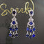 14K GOLD 4.41 CTW VIVID BLUE NATURAL SAPPHIRE & DIAMOND EARRINGS