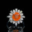 14K GOLD 5.15 CT NATURAL SPESSARTINE & DIAMOND & SAPPHIRE RING