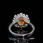 14K GOLD 5.15 CT NATURAL SPESSARTINE & DIAMOND & SAPPHIRE RING
