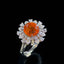 14K GOLD 5.15 CT NATURAL SPESSARTINE & DIAMOND & SAPPHIRE RING