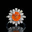 14K GOLD 5.15 CT NATURAL SPESSARTINE & DIAMOND & SAPPHIRE RING