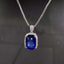 14K GOLD 4.09 CTW NATURAL SAPPHIRE & DIAMOND PENDANT( WITHOUT CHAIN )