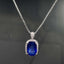 14K GOLD 4.09 CTW NATURAL SAPPHIRE & DIAMOND PENDANT( WITHOUT CHAIN )