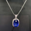 14K GOLD 4.09 CTW NATURAL SAPPHIRE & DIAMOND PENDANT( WITHOUT CHAIN )