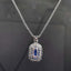 14K GOLD 4.09 CTW NATURAL SAPPHIRE & DIAMOND PENDANT( WITHOUT CHAIN )