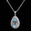 14K GOLD 3.36 CTW NATURAL AQUAMARINE & DIAMOND PENDANT( WITHOUT CHAIN )