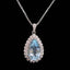 14K GOLD 3.36 CTW NATURAL AQUAMARINE & DIAMOND PENDANT( WITHOUT CHAIN )