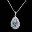 14K GOLD 3.36 CTW NATURAL AQUAMARINE & DIAMOND PENDANT( WITHOUT CHAIN )