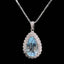 14K GOLD 3.36 CTW NATURAL AQUAMARINE & DIAMOND PENDANT( WITHOUT CHAIN )