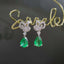 14K GOLD 1.57 CTW VIVID GREEN NATURAL EMERALD & DIAMOND EARRINGS