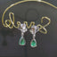 14K GOLD 1.57 CTW VIVID GREEN NATURAL EMERALD & DIAMOND EARRINGS