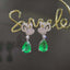 14K GOLD 1.57 CTW VIVID GREEN NATURAL EMERALD & DIAMOND EARRINGS