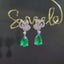 14K GOLD 1.57 CTW VIVID GREEN NATURAL EMERALD & DIAMOND EARRINGS