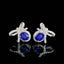 14K GOLD 1.37 CTW VIVID BLUE NATURAL SAPPHIRE & DIAMOND EARRINGS