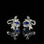 14K GOLD 1.37 CTW VIVID BLUE NATURAL SAPPHIRE & DIAMOND EARRINGS