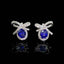 14K GOLD 1.37 CTW VIVID BLUE NATURAL SAPPHIRE & DIAMOND EARRINGS