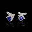 14K GOLD 1.37 CTW VIVID BLUE NATURAL SAPPHIRE & DIAMOND EARRINGS