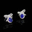 14K GOLD 1.37 CTW VIVID BLUE NATURAL SAPPHIRE & DIAMOND EARRINGS