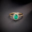 14K GOLD 0.94 CTW NATURAL EMERALD & DIAMOND RING