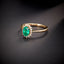 14K GOLD 0.94 CTW NATURAL EMERALD & DIAMOND RING