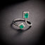 14K GOLD 0.70 CTW NATURAL EMERALD & DIAMOND RING