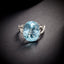 14K GOLD 9.9 CTW NATURAL AQUAMARINE & DIAMOND RING
