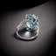 14K GOLD 9.9 CTW NATURAL AQUAMARINE & DIAMOND RING
