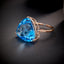 14K GOLD 29 CT NATURAL TOPAZ & DIAMOND RING