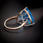 14K GOLD 29 CT NATURAL TOPAZ & DIAMOND RING