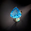 14K GOLD 29 CT NATURAL TOPAZ & DIAMOND RING